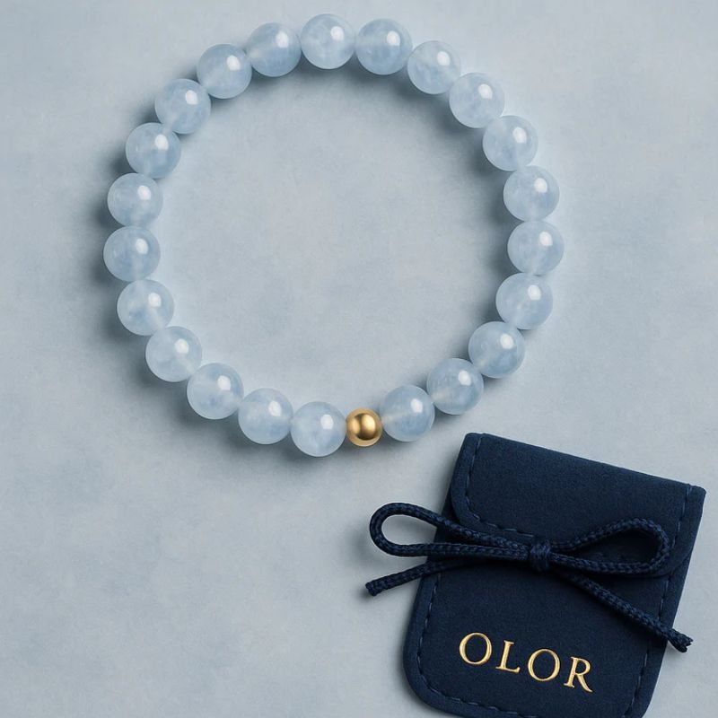 Aquamarin Armband mit Tasche