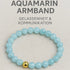 Aquamarin Armband mit 6 mm runden blauen Edelsteinperlen für Gelassenheit und Kommunikation