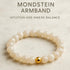 Mondstein Armband aus echten Perlen mit 24 kt vergoldeter Verschlussperle für Intuition und innere Balance