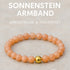 Sonnenstein Armband mit 6 mm runden Perlen in Orange und goldener Perle für Lebensfreude und Positivität