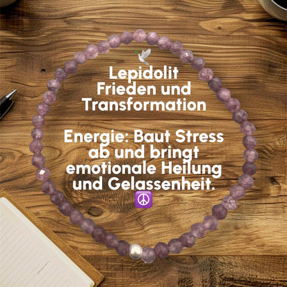 Handgemachtes Lepidolith Armband mit beruhigender Energie und Schutzwirkung