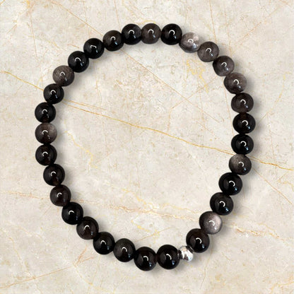 Silberobsidian Armband für energetische Klarheit &amp; Reflektion