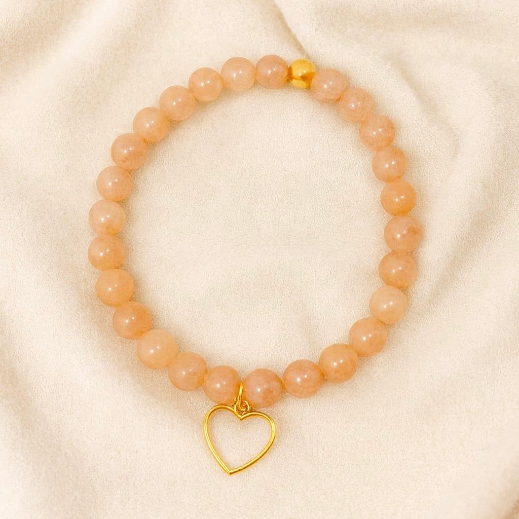 Sonnenstein Armband mit Herzanhänger - Lebensfreude &amp; Positivität